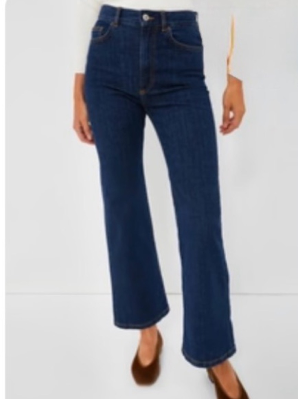 High-Rise Wide-Leg Jeans in Dark Blue